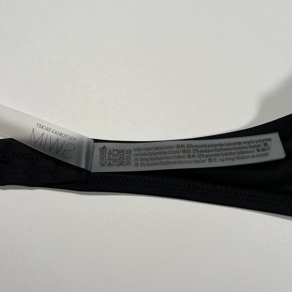 Victoria Secret 36C Bombshell Push Up Bikini Top Halter Add 2 Cups Black - Picture 7 of 7